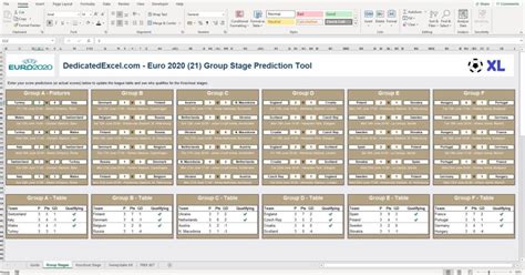 Euro 2020 Excel Predictor .